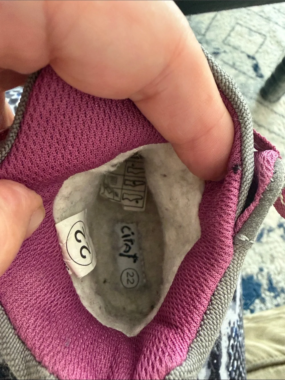 Kids Gray and Pink Lace-Up Outdoor Winter Boots Size 22